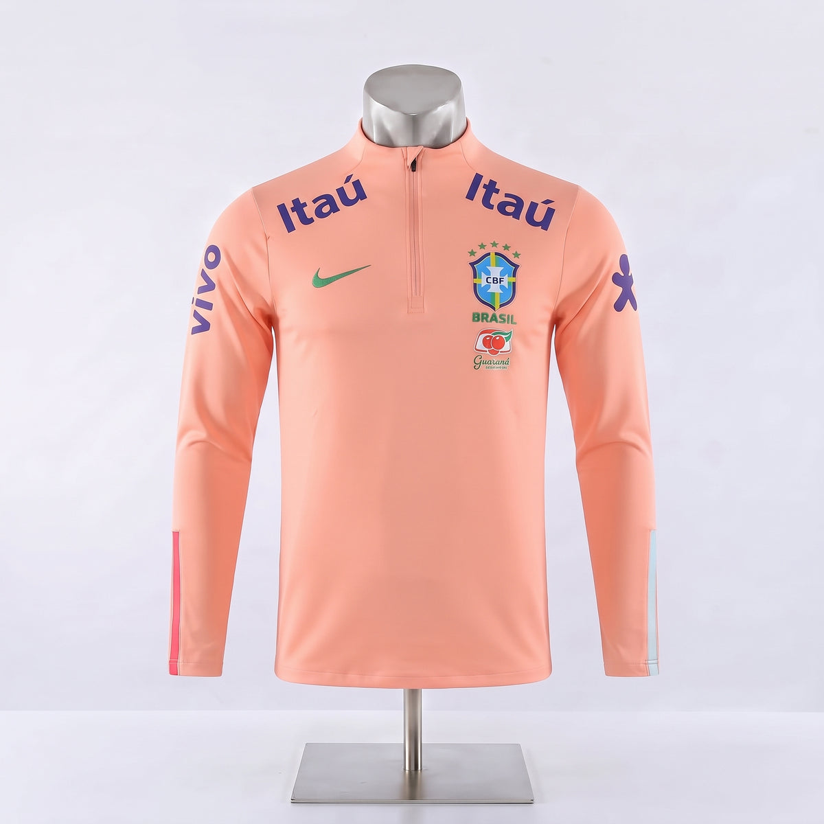 Haut demi-zip Brésil -Rose