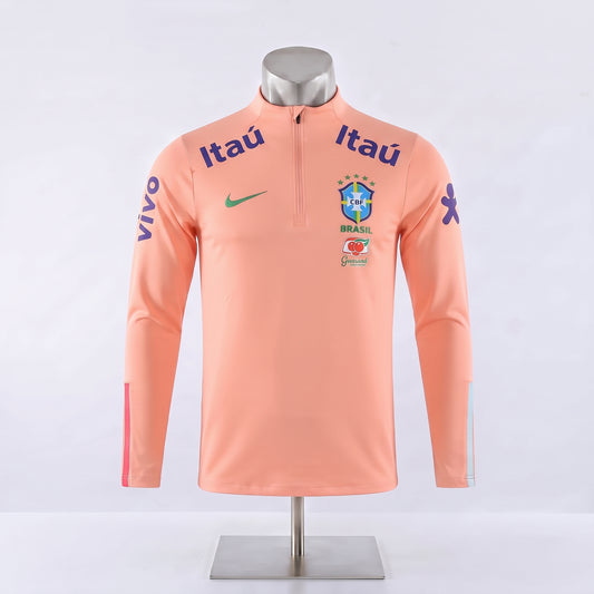 Haut demi-zip Brésil -Rose